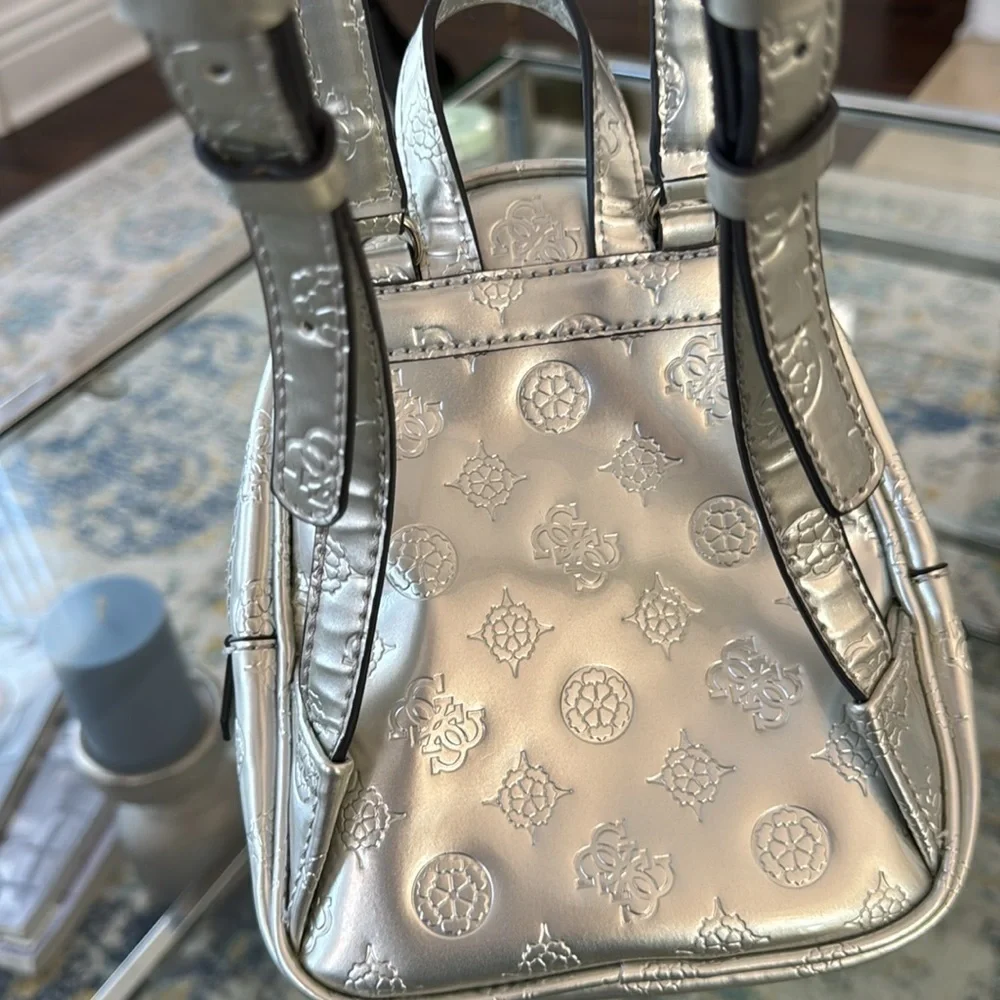 Guess silver mini backpack